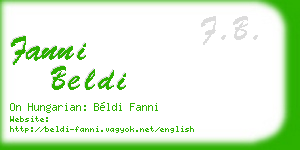 fanni beldi business card
